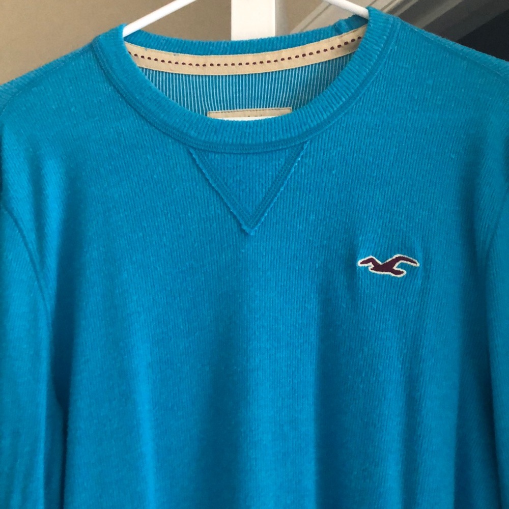 Men’s Bright Blue Hollister Crewneck Sweater - Picture 2 of 6